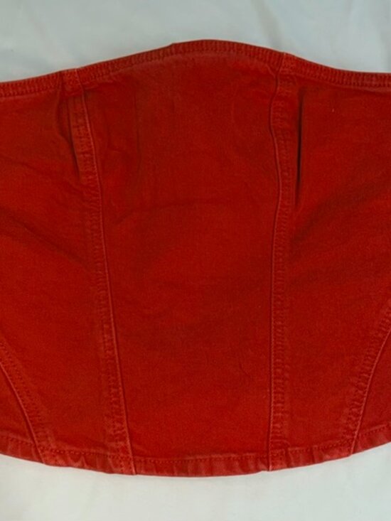 Universal Thread Tops - NWT Universal Thread Red Denim Strapless Corset Tube Top - Size 2
